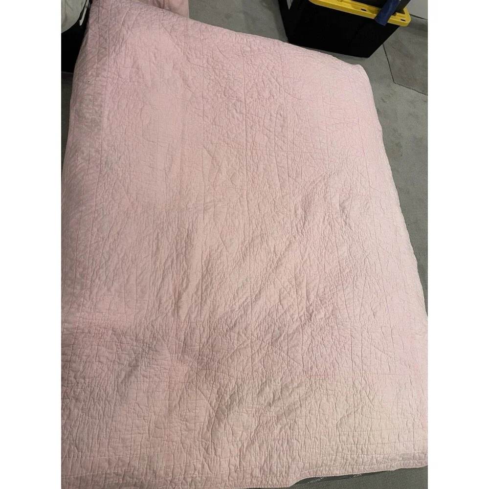 Pottery Barn Kids Twin Pink Patchwork Floral Quilt Reversible 68x86
